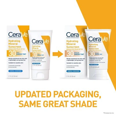 CeraVe Hydrating Mineral Tinted Face Lotion SPF 30 Medium 1.7 fl oz - Missing Box - Image 3