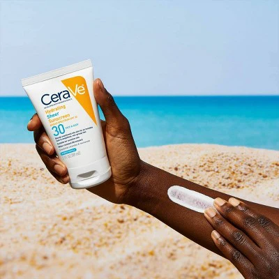 CeraVe Hydrating Sheer Sunscreen Lotion Face and Body SPF30 5oz - Imperfect Container - Image 3