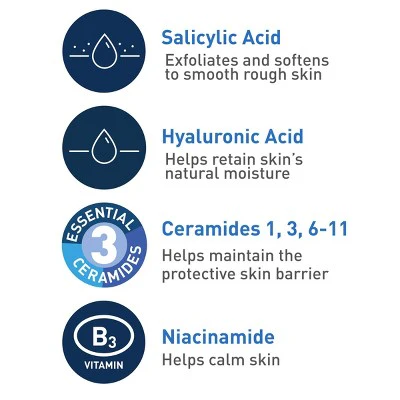 CeraVe SA Face Wash Salicylic Acid Cleanser 8 fl oz - Imperfect Container - Image 3