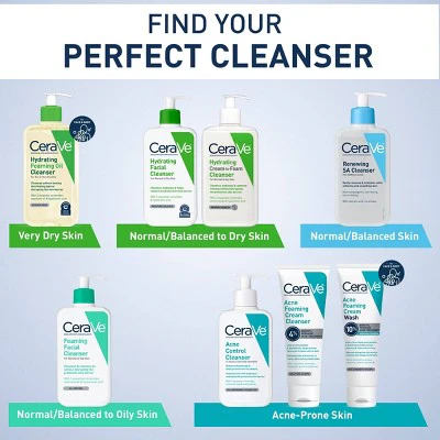 CeraVe SA Face Wash Salicylic Acid Cleanser 8 fl oz - Imperfect Container - Image 8