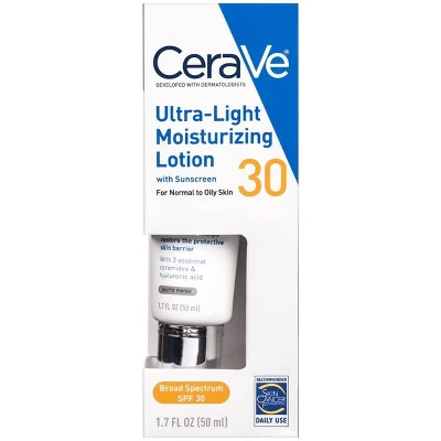 CeraVe Ultra-Light Face Lotion Moisturizer SPF 30 1.7oz - Imperfect Box - Image 11