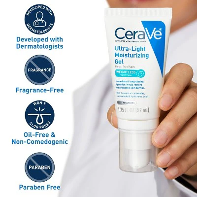 CeraVe Ultra-Light Moisturizing Face Gel 1.75 fl oz - Imperfect Box - Image 5