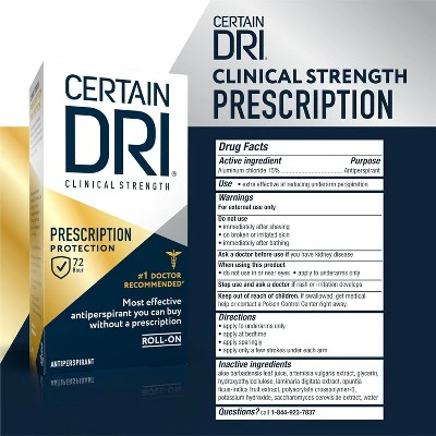 Certain Dri Prescription Strength Clinical Anti-Perspirant Roll- On 1.2Oz - New - Image 6