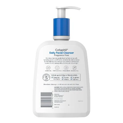 Cetaphil Daily Face Cleanser Fragrance Free Unscented 16 fl oz - Imperfect Container - Image 2