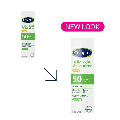 Cetaphil Daily Face Moisturizer Sunscreen SPF 50  1.7 fl oz - Imperfect Box - Image 3