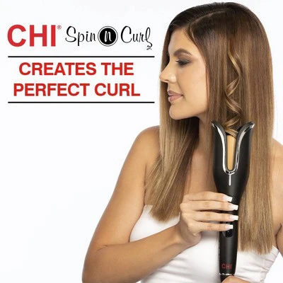 CHI Spin & Curl Ceramic Rotating Curler Onyx Black - Imperfect Box - Image 5