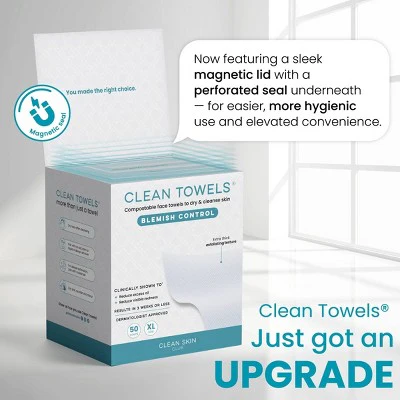 Clean Skin Club Clean Towels Blemish Control XL 50ct - New - Image 8