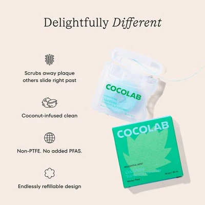 Cocolab Cocofloss Refillable Woven Expanding Dental Floss - Delightful Mint - 33yd - Image 3