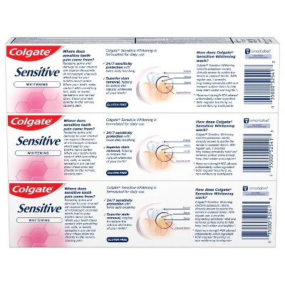 Colgate Sensitive Toothpaste Maximum Strength with Whitening Fresh Mint Gel 6oz/3pk - Imperfect Box - Image 10