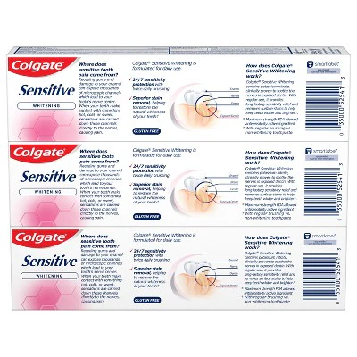 Colgate Sensitive Toothpaste Maximum Strength with Whitening Fresh Mint Gel 6oz/3pk - Imperfect Box - Image 2