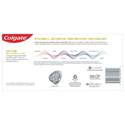 Colgate Total Active Prevention Whitening Toothpaste Mint 5.1oz/2pk - Imperfect Box - Image 2