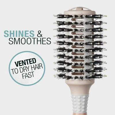 Conair Ceramic Wood Vented Boar Bristle Round Hair Brush Large Barrel All Hair - Imperfect Box - Image 3
