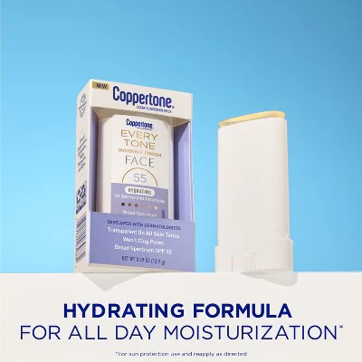 Coppertone Every Tone Sunscreen Face Stick SPF 55+ 0.49 fl oz - New - Image 3