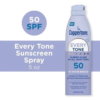 Coppertone Every Tone Sunscreen Spray SPF 50 5oz - New - Image 3