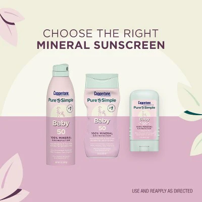 Coppertone Pure & Simple Baby Mineral Sunscreen SPF 50 6 fl oz - New - Image 7