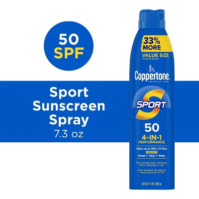Coppertone Sport Sunscreen Spray SPF 50 7.3oz - New - Image 2