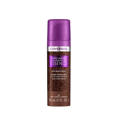 COVERGIRL Simply Ageless Skin Perfector Essence Vegan Foundation 80 Deep 1 fl oz - Imperfect Container