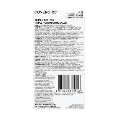 COVERGIRL Simply Ageless Under-Eye Filler & Brightener Concealer 370 Toasted Almond 0.24 fl oz - Imperfect Box - Image 8