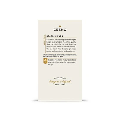 Cremo Beard and Mustache Stainless Steel Shears With Synthetic Leather Carrying Case And Comb For Precise Facial Hair Trimming - New - Image 2
