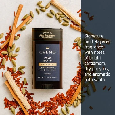Cremo Solid Deodorant Palo Santo 2.65oz - New - Image 3