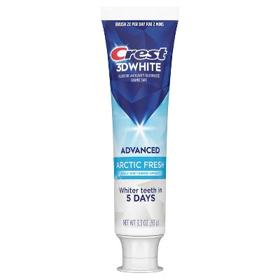 Crest 3D White Advanced Teeth Whitening Toothpaste Arctic Fresh 3.3oz - Imperfect Box - Image 2
