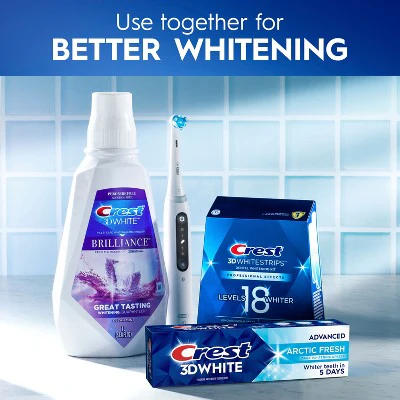 Crest 3D White Advanced Teeth Whitening Toothpaste Arctic Fresh 3.3oz - Imperfect Box - Image 7
