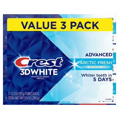 Crest 3D White Advanced Teeth Whitening Toothpaste Arctic Fresh 3.3oz - Imperfect Box - Image 8