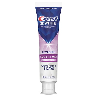 Crest 3D White Advanced Teeth Whitening Toothpaste Radiant Mint 3.3oz/3pk - Missing Box - Image 10