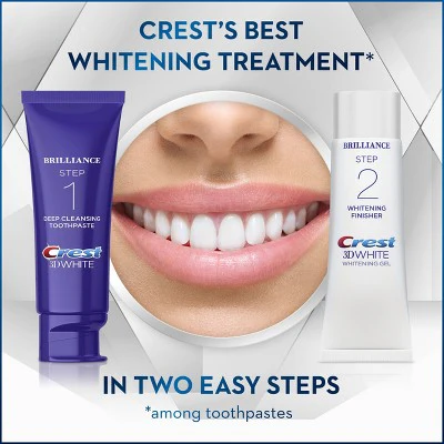Crest 3D White Brilliance Toothpaste and Whitening Gel System 4.0oz and 2.3oz - Imperfect Box - Image 6