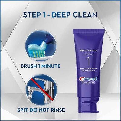 Crest 3D White Brilliance Toothpaste and Whitening Gel System 4.0oz and 2.3oz - Imperfect Box - Image 7