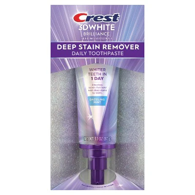 Crest 3D White Deep Stain Remover Daily Toothpaste Dazzling Mint 3.1oz - New - Image 2