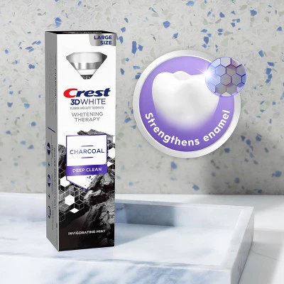 Crest 3D Whitening Therapy Charcoal Toothpaste 4.6oz/2pk - Imperfect Box - Image 5