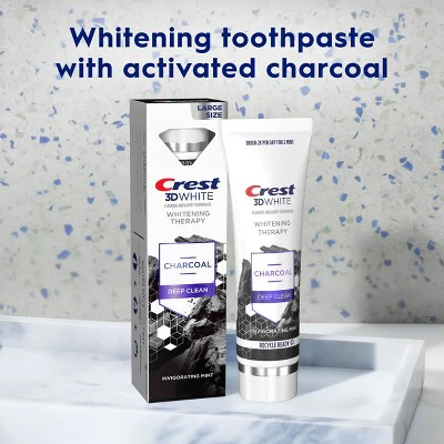 Crest 3D Whitening Therapy Charcoal Toothpaste 4.6oz/2pk - Imperfect Box - Image 6