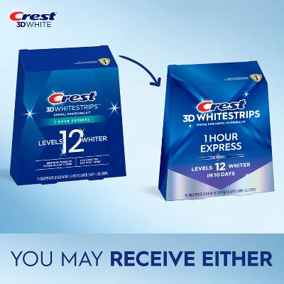 Crest 3D Whitestrips 1-Hour Express At-home Teeth Whitening Kit 10 Treatments - New - Image 3