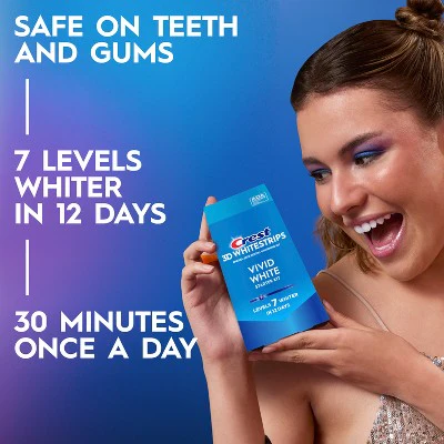 Crest 3D Whitestrips Vivid White Teeth Whitening Kit 12 Treatments - Imperfect Box - Image 11