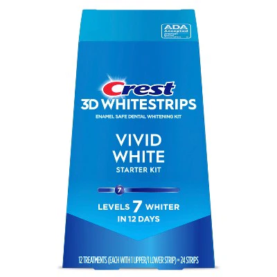 Crest 3D Whitestrips Vivid White Teeth Whitening Kit 12 Treatments - Imperfect Box - Image 2