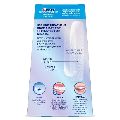 Crest 3D Whitestrips Vivid White Teeth Whitening Kit 12 Treatments - Imperfect Box - Image 3