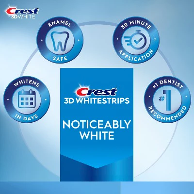 Crest 3DWhitestrips Noticeably White At-home Teeth Whitening Kit 10 Treatments - Imperfect Box - Image 3