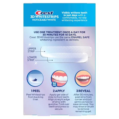 Crest 3DWhitestrips Noticeably White At-home Teeth Whitening Kit 10 Treatments - Imperfect Box - Image 9