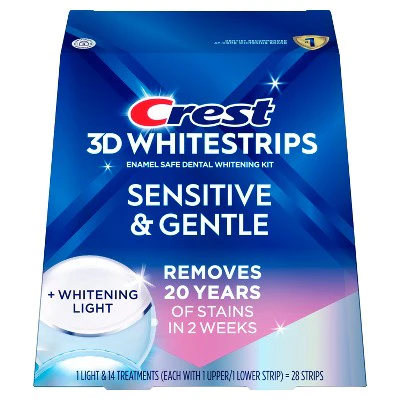 Crest 3DWhitestrips Sensitive + LED Light At-Home Teeth Whitening Kit 14 Treatments - Imperfect Box - Image 10