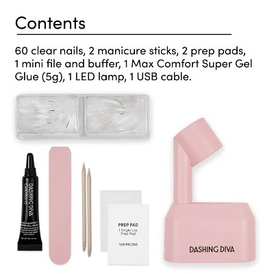 Dashing Diva Gel Xtend Fake Nails Starter Kit Medium Round 30ct - New - Image 3