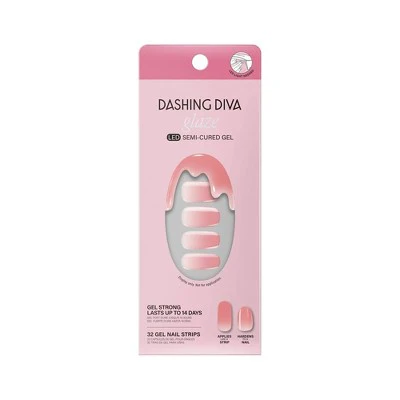 Dashing Diva Glaze Semi-Cured Gel Nail Polish Strips Rosewater Glam 32ct - New