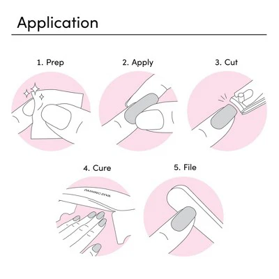 Dashing Diva Glaze Semi-Cured Gel Nail Polish Strips Starter Kit Lovely Pink 32ct - Imperfect Box - Image 5