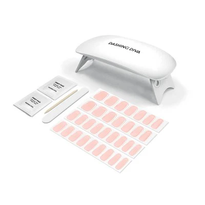 Dashing Diva Glaze Semi-Cured Gel Nail Polish Strips Starter Kit Pale Blush 32ct - Imperfect Box - Image 3