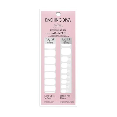 Dashing Diva Mani/Pedi Gloss Nail Art White Flag 54ct - Imperfect Box