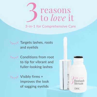 DHC 3-in-1 Eyelash Serum for Lashes, Roots and Eyelids 0.80 fl oz - New - Image 5