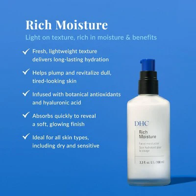 DHC Rich Moisture Lightweight Facial Moisturizer 3.3 fl oz - Imperfect Box - Image 4