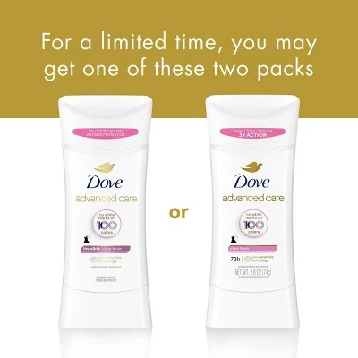 Dove Beauty Advanced Care Clear Finish 72-Hour Women's Antiperspirant & Deodorant Stick 2.6oz - New - Image 3
