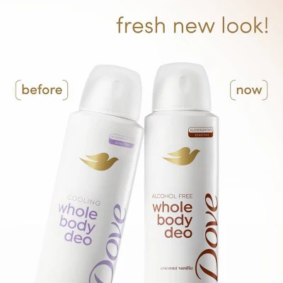 Dove Beauty Whole Body Deodorant Spray Coconut Vanilla 4oz - Imperfect Container - Image 4