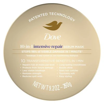 Dove Beauty Intensive Repair Therapy 10-in-1 Serum Hair Mask 9.2oz - Imperfect Container - Image 3